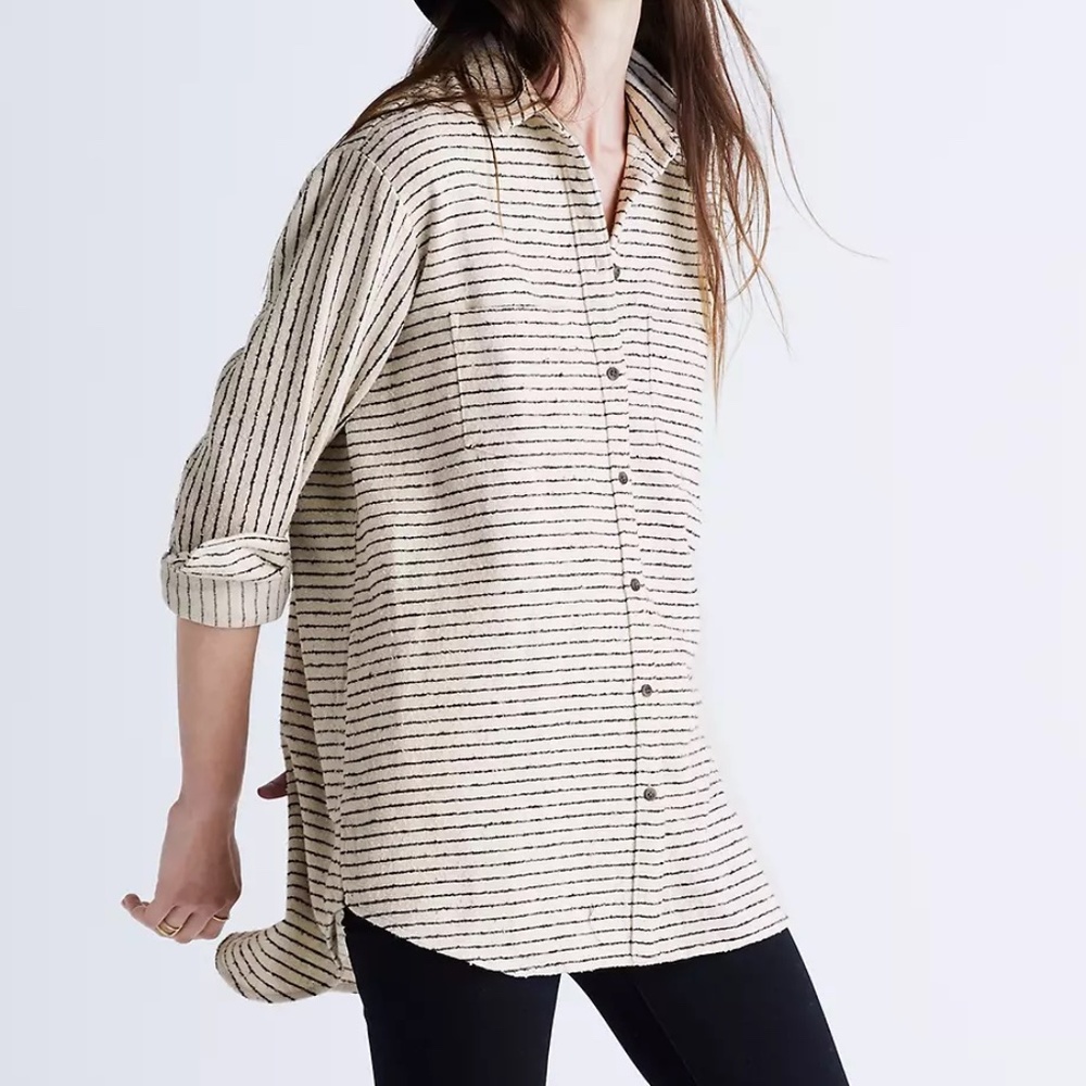 Madewell Oversized Textured Flannel Ex-boyfriend Shirt